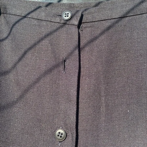 Talbots black linen button front a line skirt 12 - Picture 2 of 7